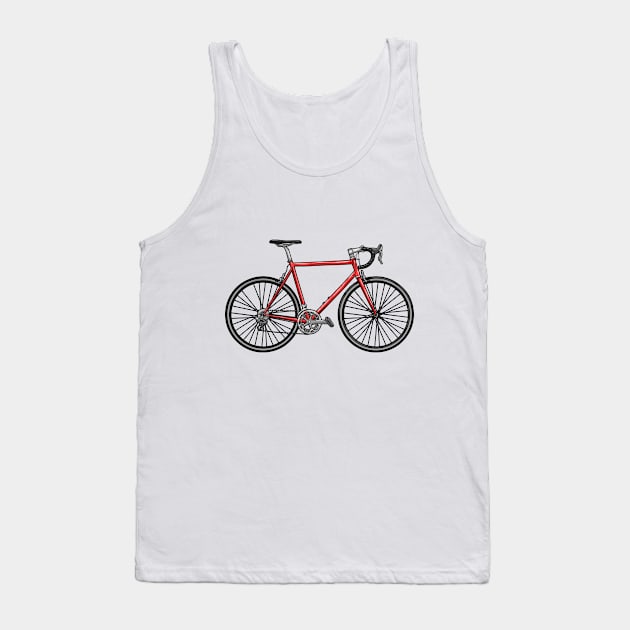 Racing bicycle with saddle Tank Top by Markus Schnabel